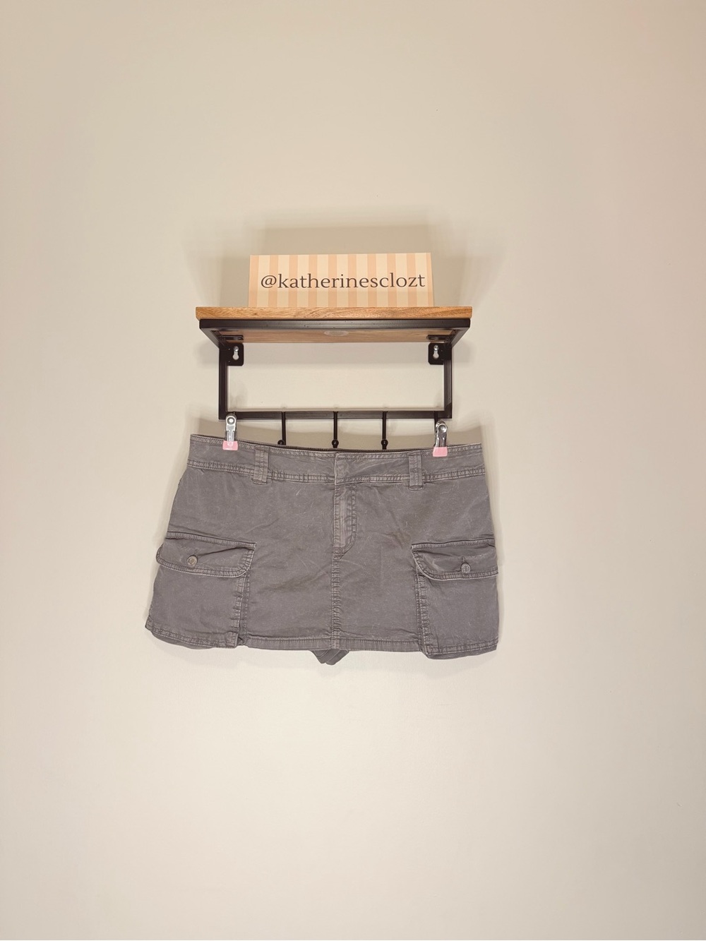 Garage Gray Cargo Mini Skirt Shorts